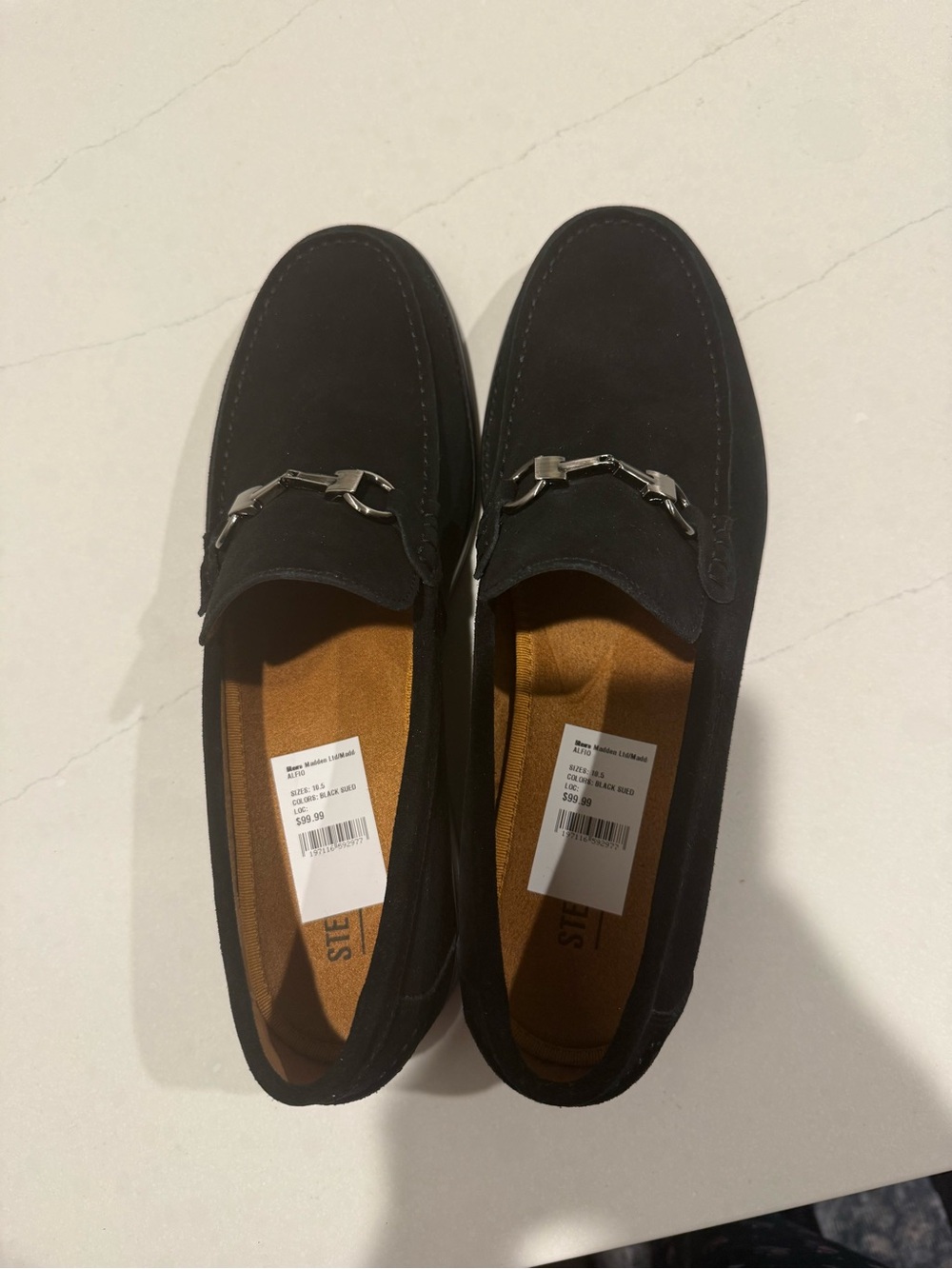 Steve Madden Black Suede Bit Loafers